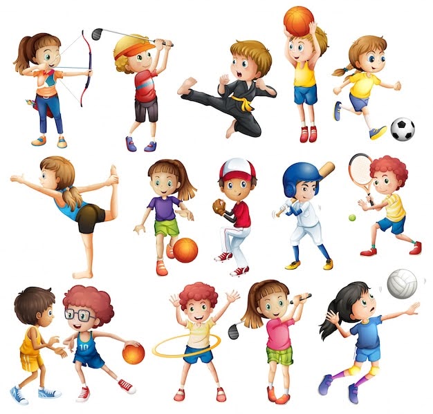 kids doing different sports activities